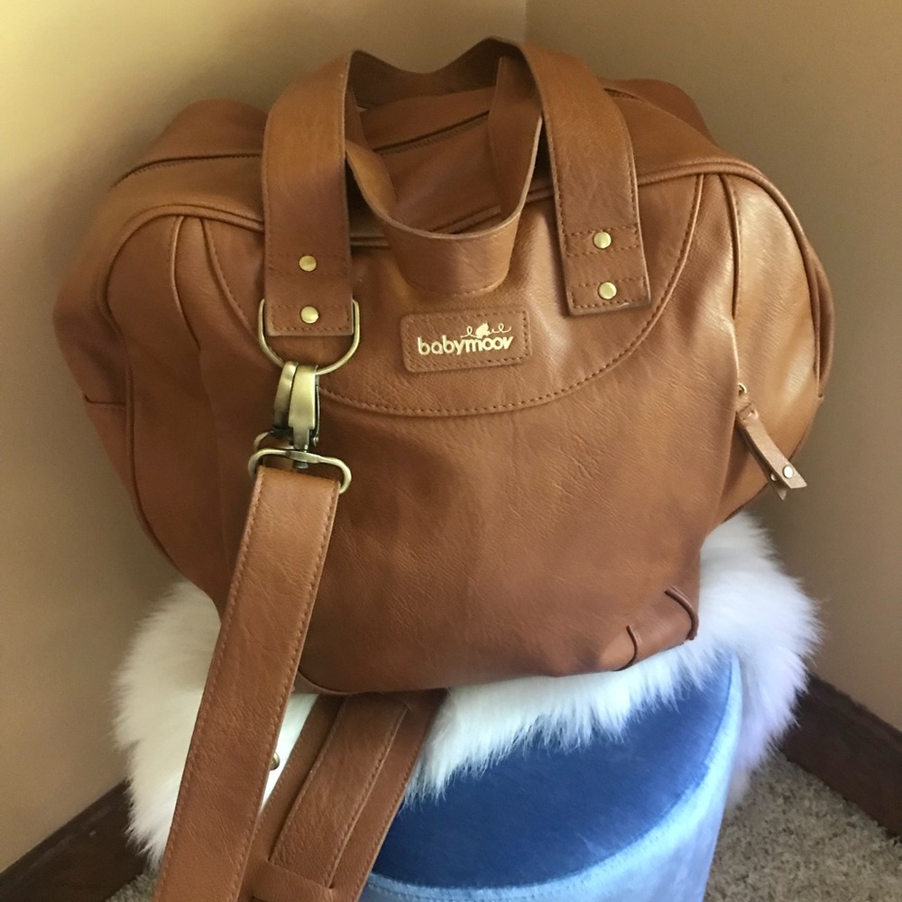 Leather diaper bag and accessories